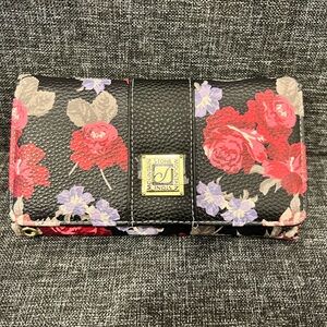 Stylish Black and Red Floral Wallet